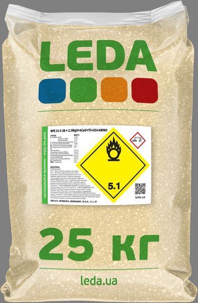 Добриво, NPK 14-5-28 +2,5MgO+4CaO+TE+GS+AMINO, 1 кг 89936 фото